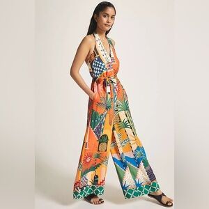 Farm Rio x Anthropologie Halter Jumpsuit, Size Large